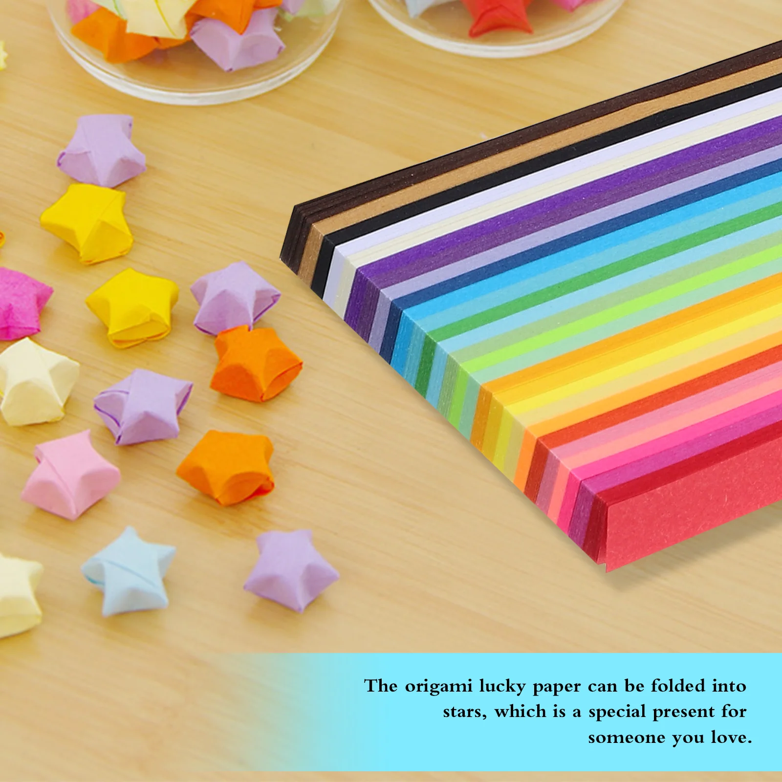 540 Sheets Wishing Star Origami Bottle Birthday Confession Gift Girl Room Decoration Rainbow Paper Strips Lucky The Cork