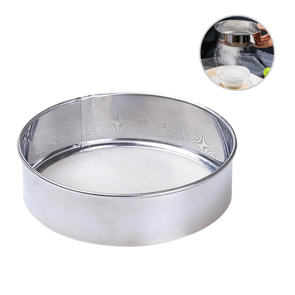 

15 Cm Flour Sieve Mesh Sifter Cake Baking Filter Handheld Sifting Strainer Silver Stainless Steel Powdered Sugar Net