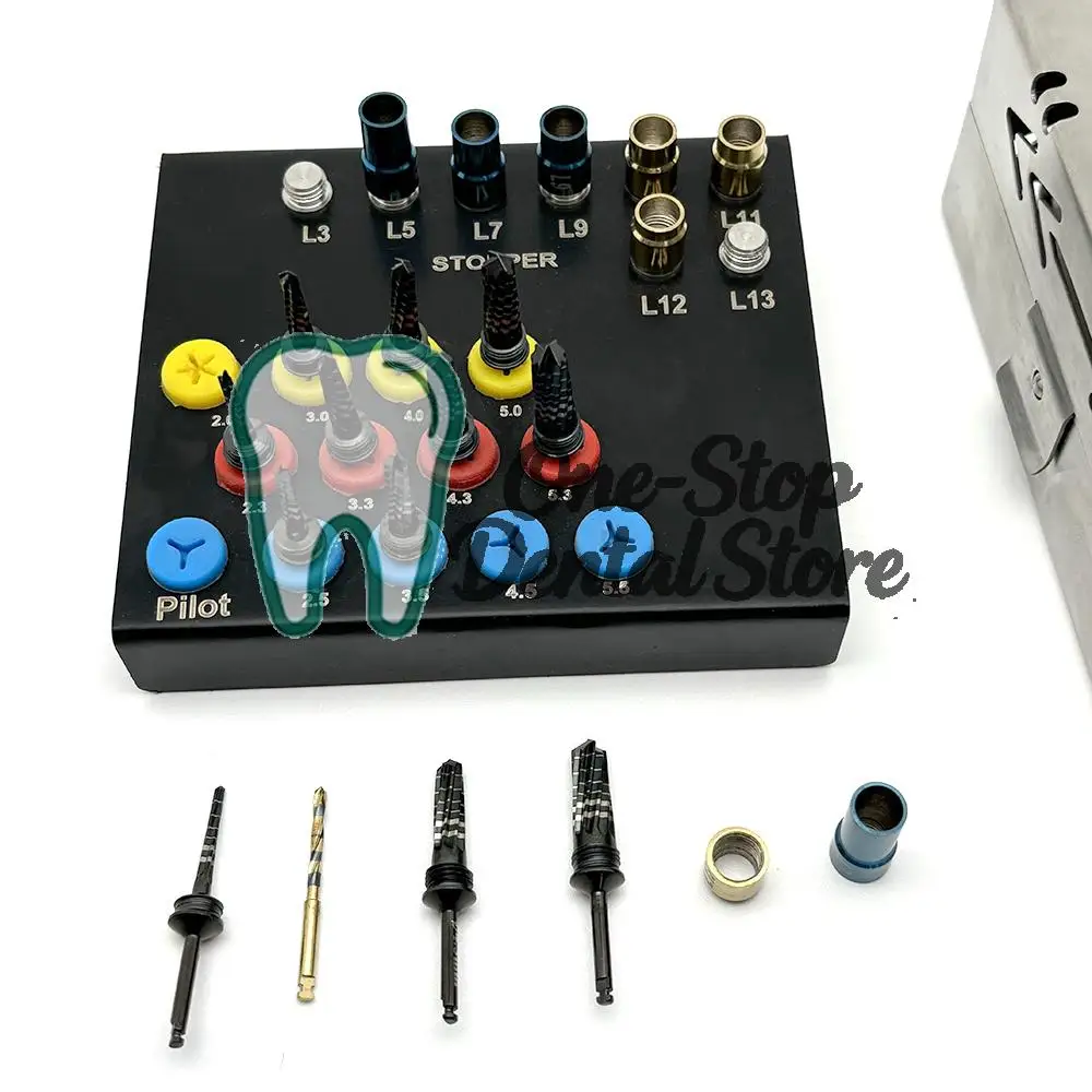 

21Pcs Dental Osseodensification Bur Drills Kit for Implant Surgery System with Stoppers and Drivers Surgical Instruments