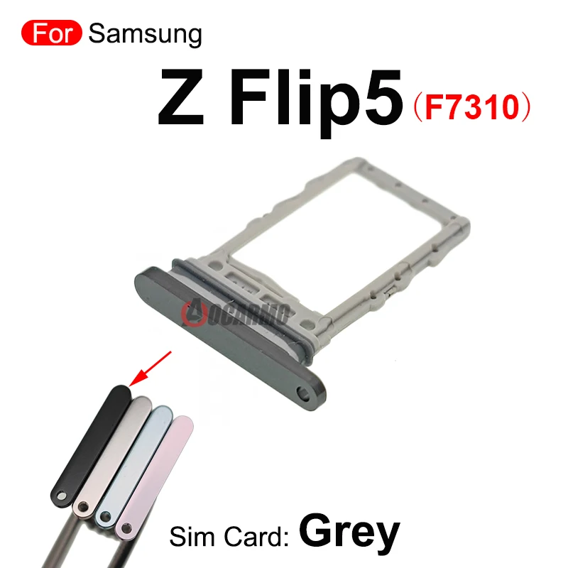 1Pcs Black/ White/ Green/ Purple Sim Tray For Samsung Galaxy Z Flip 5 Flip5 F7310 SIM Card Holder Slot Replacement Parts