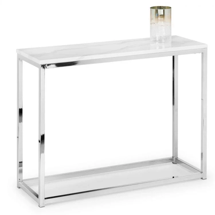 

Modern Marble Top Entry Table with Metal Frame Living Room Console Cabinet for Bedroom Home Furniture
