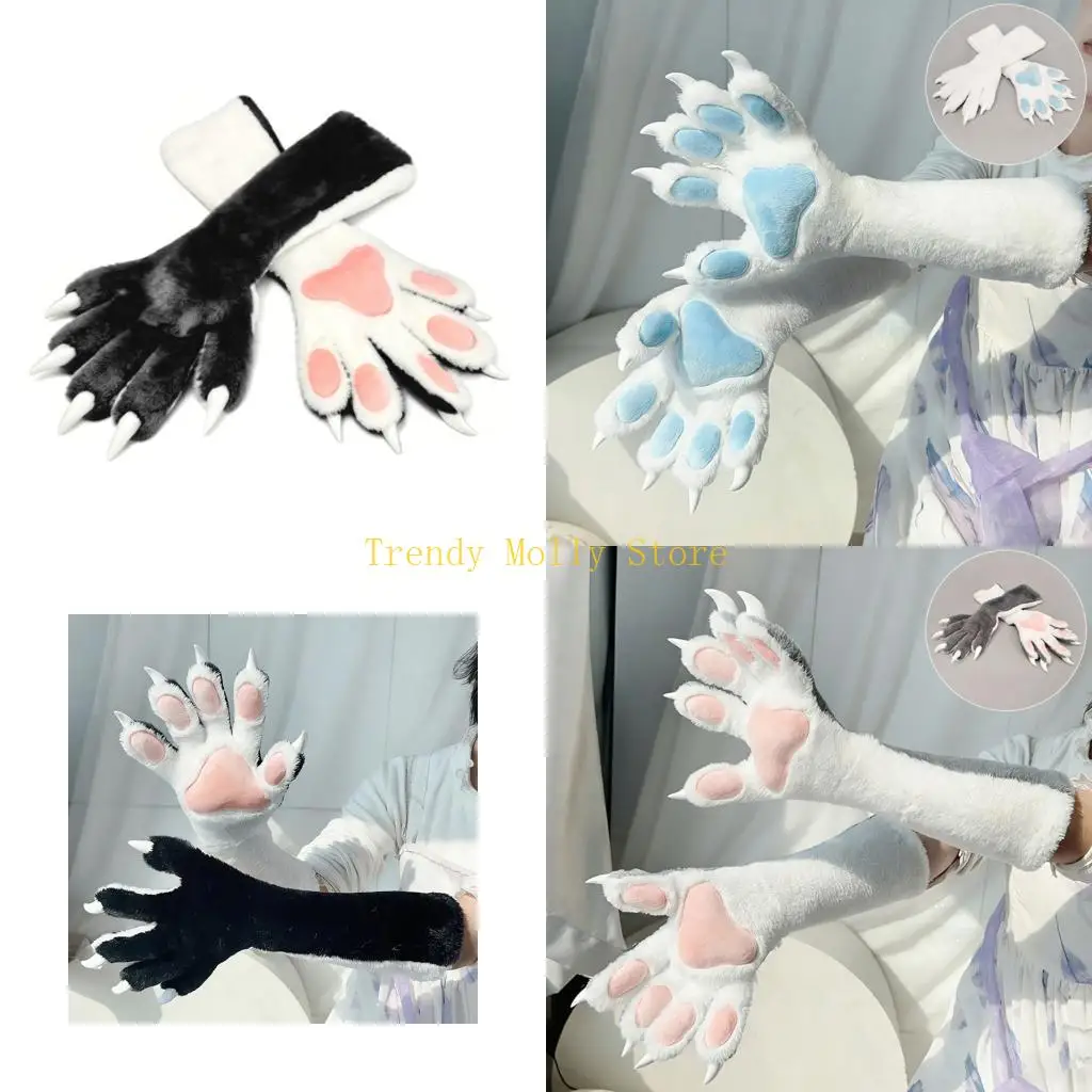 n5kb-guanti-morbidi-con-zampe-gatto-pelose-coprimani-per-feste-con-fessure-individuali-per-le-per-costumi-cosplay-e