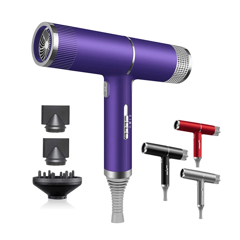 Professional Ionic Blow Dryer Low Noise Hairdryer with Nozzle Powerful Hot and Cold Salon Professional Hair Dryer