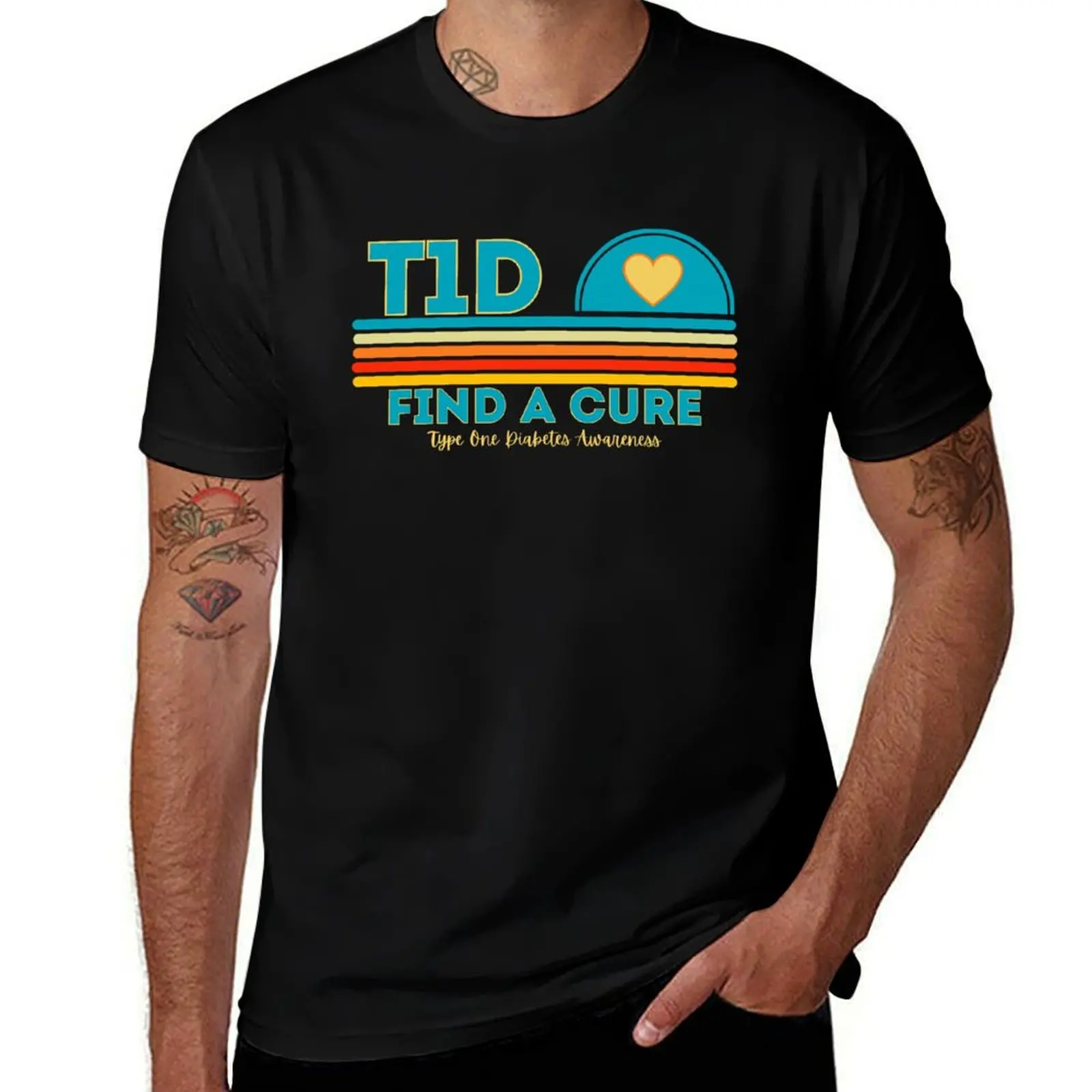 

Find A Cure Type 1 Diabetes T-Shirt cotton t shirts high quality t shirts with prints man t shirt heavy cotton T-shirt