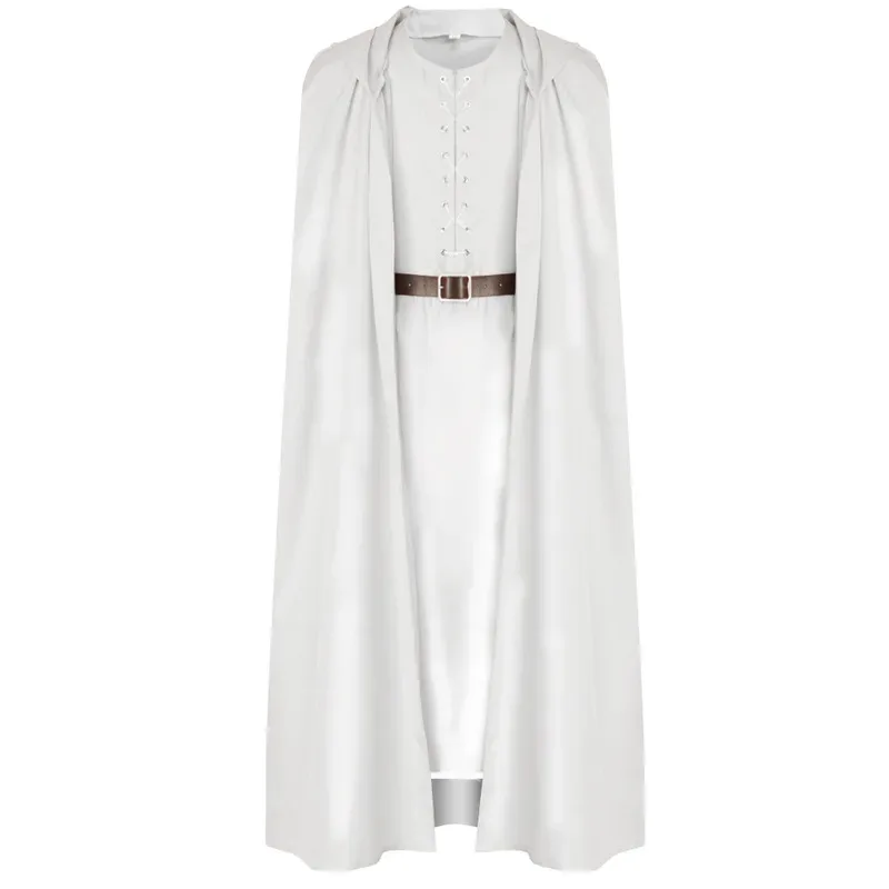 25COSThe Lord of The Rings Gandalf Long Sleeve Robe with Cloak Cosplay Costume Halloween Masquerade Carnival Party Outfits for M