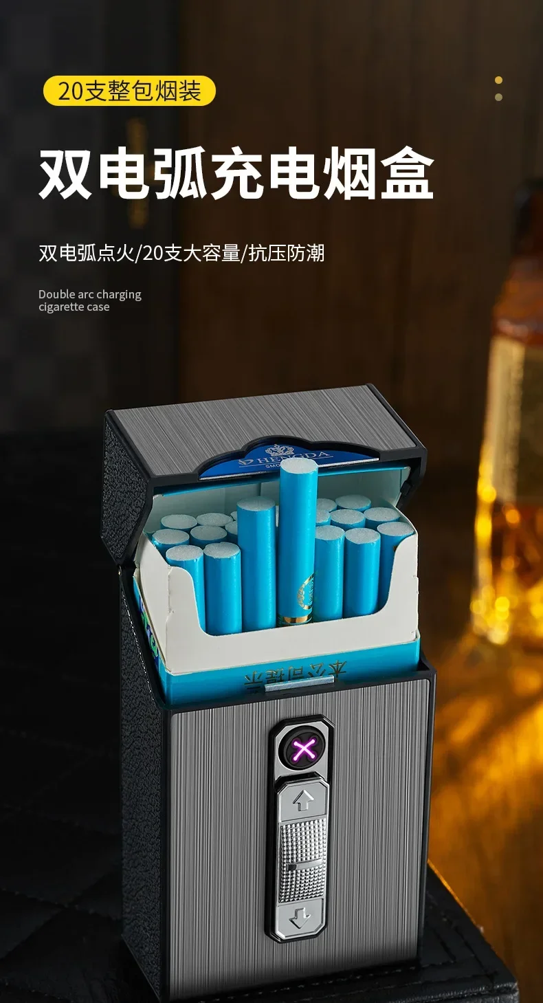 New Metal Electric Tungsten 20PCS Cigar Box Lighter USB Rechargeable  Outdoor Windproof Waterproof Portable Gadget for Men - AliExpress 15