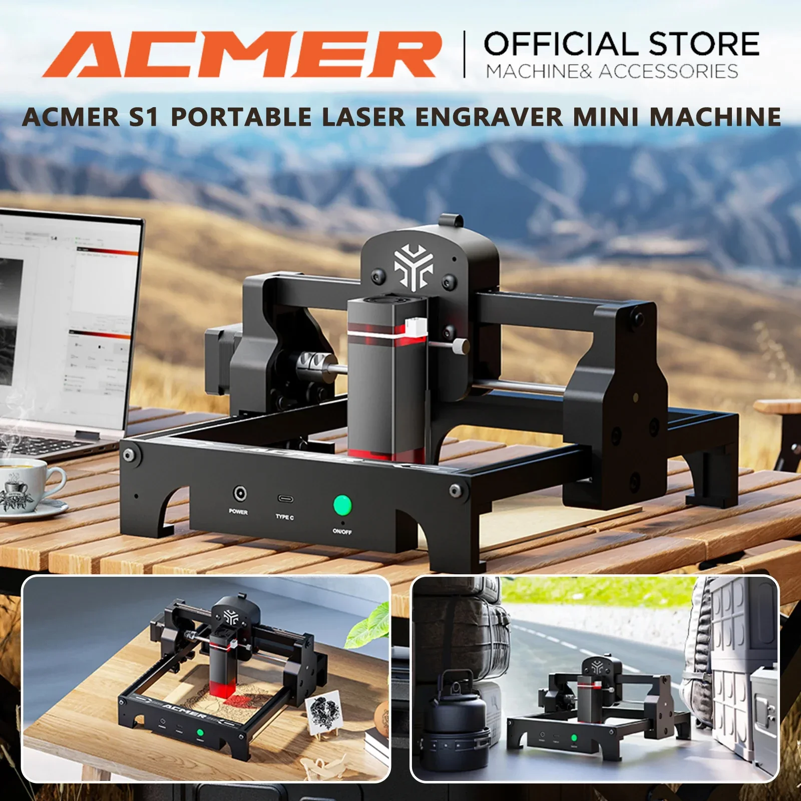 

ACMER Laser Engraver Laser Engraving Machine Logo DIY CNC Laser Cutter Pre-assembled Router laser tag Woodworking CNC Machine