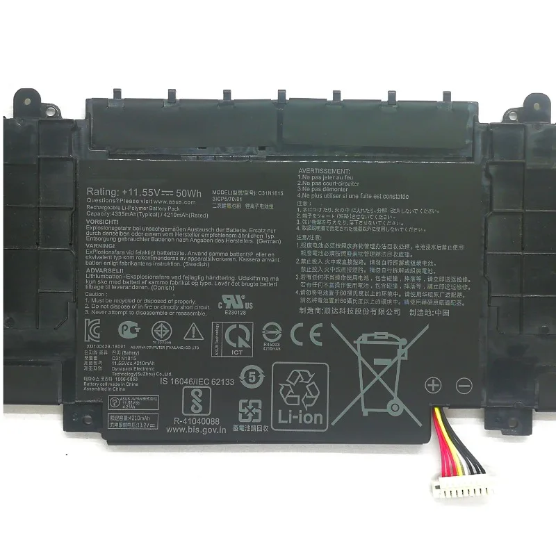 11.55V 50Wh C31N1815 Laptop Battery for Asus ZenBook 13 U3300FN UX333 UX333FA UX333FN BX333FN RX333FA RX333FN