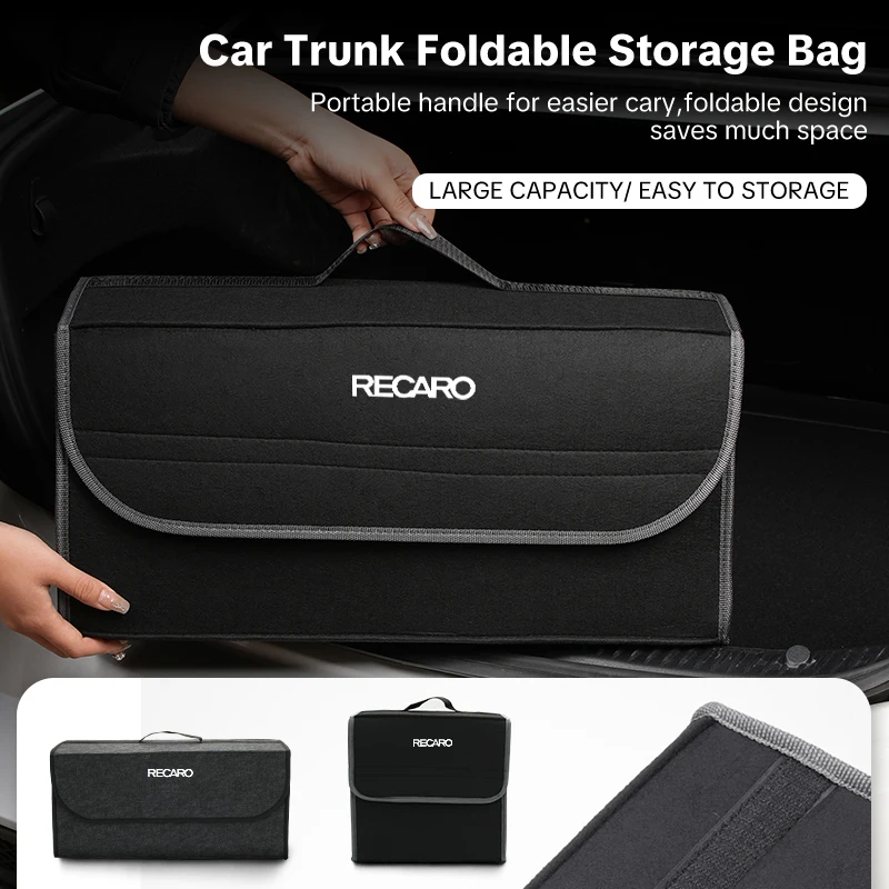 Car Trunk Storage Box Organizer Foldable Stowing Tidying Container Bag For Recaro Racing Auto Accessories 4