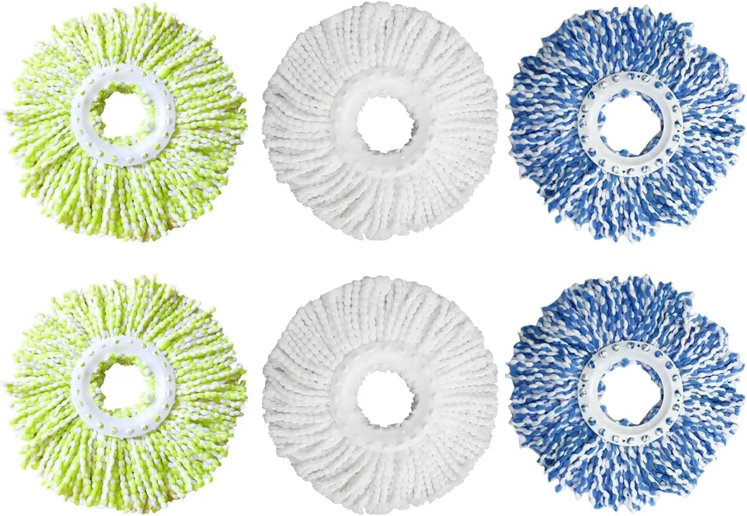 

6 Pack Microfiber Spin Mop Refill Pads for Easy Floor Cleaning, Machine Washable