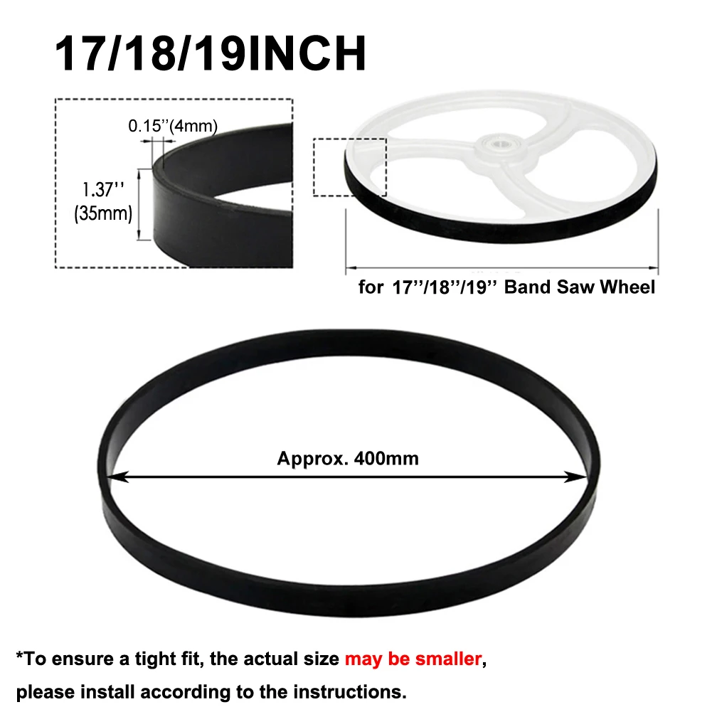 For 17 18 19 Inch Bandsaw Rubber Bands Woodworking NonSlip Rubber Tire Replacement Bandsaw Wheel Tire Woodworking Machinery Part