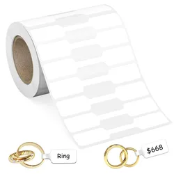 Étiquettes de prix en papier kraft pour bijoux, autocollants auto-adhésifs pour collier, bague, affichage, emballage, vente en gros, rouleau de 500 pièces