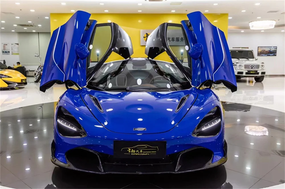 V Style Carbon Fiber Body Kit for McLaren 720S 2017-2019 Polished Front Bumper Lip Rear Diffuser Spoiler Side Skirt All New