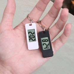 Unisex Student Electronic Clock Keychain Mini Electronic Student Oval Watch Digital Table Time Display Clock Hanging Keychain