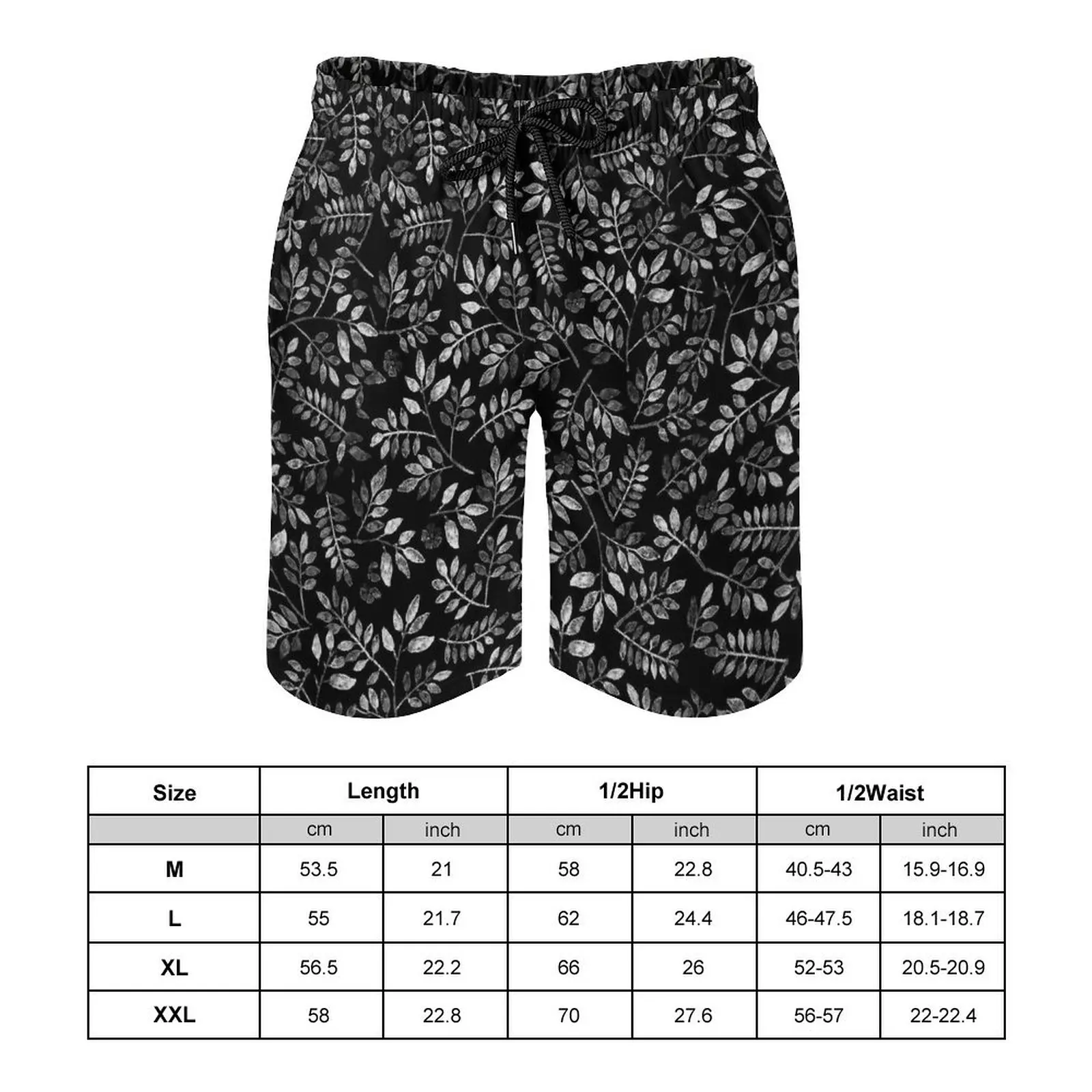 Men's/Women's Fashion Summer Dark Series Simple Irregular Pattern Print Loose Casual Breathable Lace-Up Beach Quarter Pants