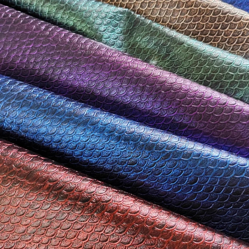 

Fish Scale Pattern Artificial Leather Fabric for Diy Sewing Costume Stage Performances Ancient Costume Dramas Cloth