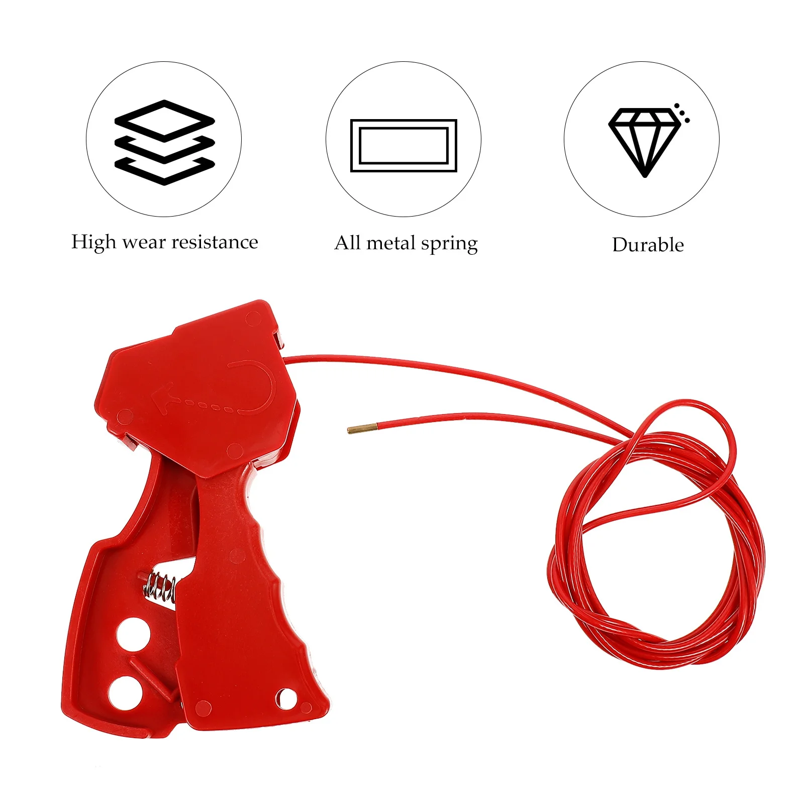 

Adjustable 24M 35Mm Safety Cable Lock Self-Locking Nylon Coated Uv Resistant Heat Cold Proof Cable Lockout for Equipment Lockout