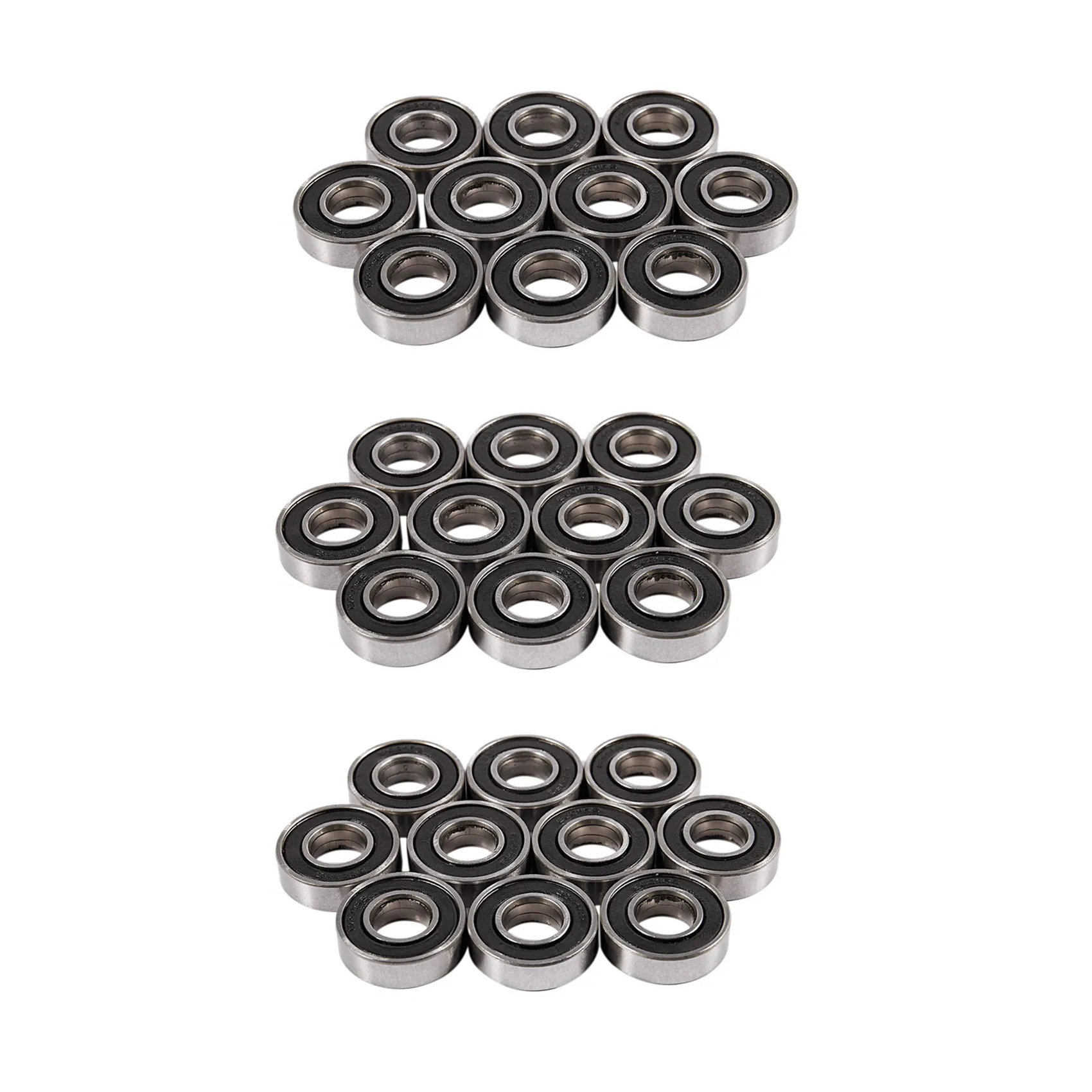 ABLQ 6001RS Deep Groove Ball Bearing 28 X 12 X 8 Mm 30 Pieces, Silver & Black