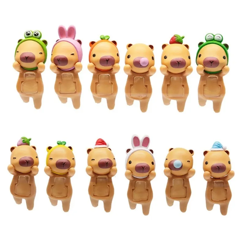 1/2/4/6/12 pièces nouvelle boîte aveugle série Capybara visages mignons poupée à la mode voiture téléphone portable ornements pour enfants jouet cadeaux Surprise