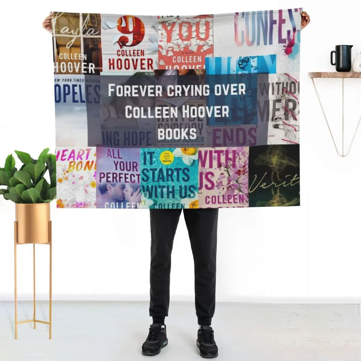 Colleen Hoover book design Throw Blanket Camping Blankets Sofas Of Decoration Luxury St Tourist Picnic Comforter Blankets
