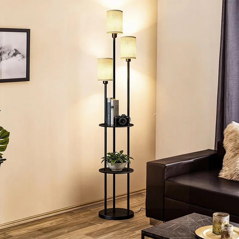 New Modern Nordic Floor Lamp Wrought Iron Retro Rural LED Multi-functional Living Room Bedroom Restaurant Hotel Study Creativity