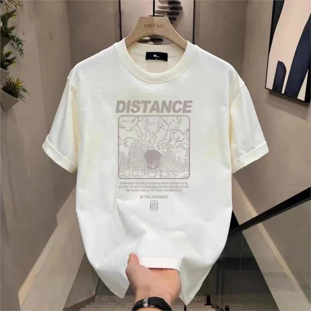 Hot Sale Luxury Brand Summer Handsome Men's Pure Cotton Round Neck Short Sleeve T-shirt for Men Short Sleeve Loose Tops image 4
