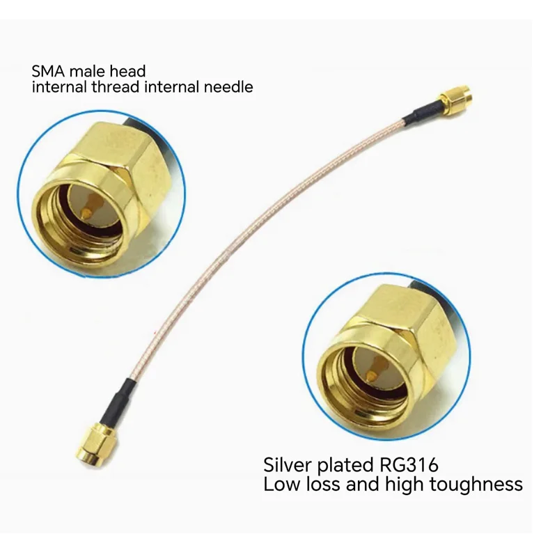 

5pcs RG316 SMA-JJ RF Coaxial Coax Cable Connector Patch Cord SMA To SMA Male Plug Jack Pigtail Extension Cable Connector Adapter