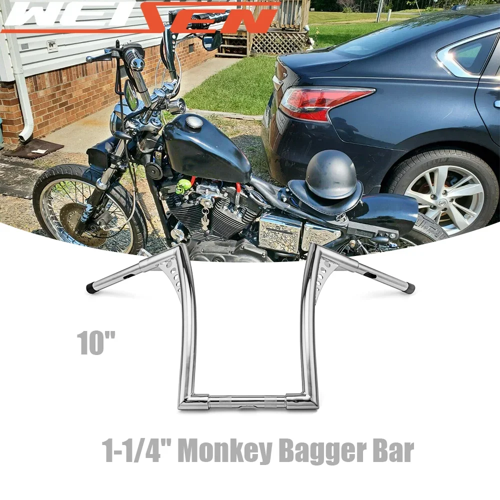 

1-1/4" Motorcycle Handlebar 10" Ape Bar Hangers For Harley Dyna Softail Sportster XL 883 1200 & Touring Road Glide / Road King