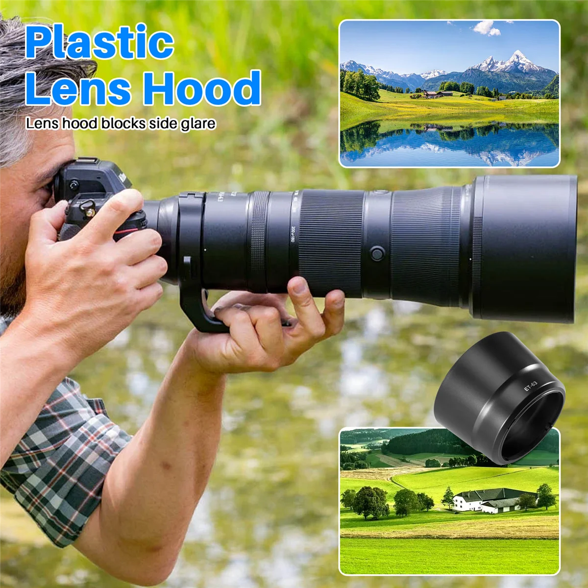 Capa de lente SMIEA ET-63 para Canon EF-S 55-250mm f4-5.6 IS