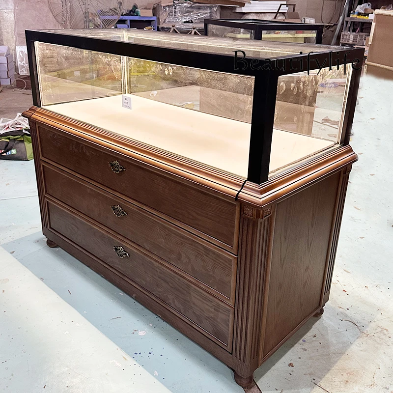Medieval Glass Display Cabinet Jewelry Display Cabinet Women's Clothing Store Hat Nakajima Shoes and Bags Display Stand