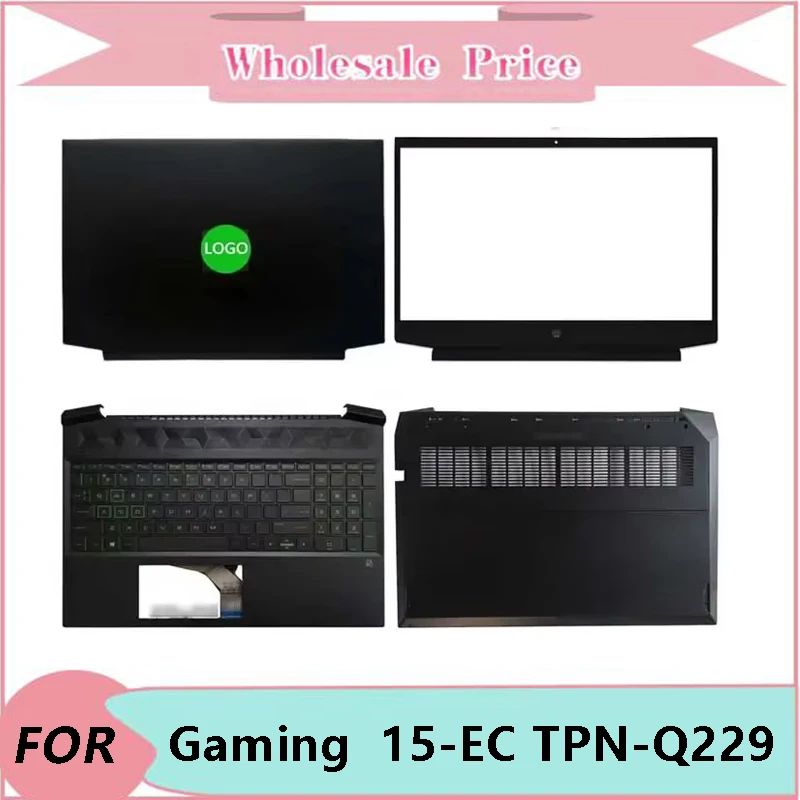 New For HP Pavilion Gaming 15 15-EC TPN-Q229 Laptop LCD Back Cover Front Bezel Upper Palmrest Bottom Base Case Keyboard Hinges