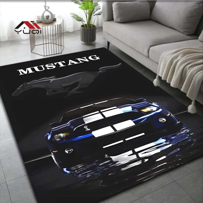 Mustang Car Pattern Area Rug Gift 3D Printed Room Mat Floor Anti-slip Large Carpet Home Decoration 15 Sizes