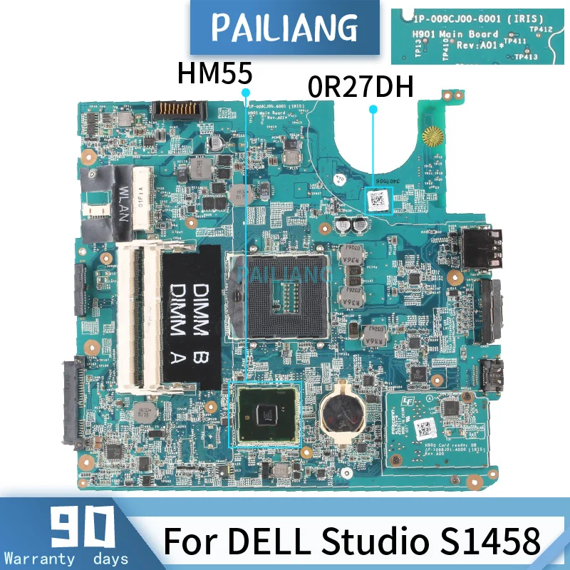 0R27DH For Dell Studio S1458 Notebook Mainboard 1P-009CJ00-6001 HM55 CN-0R27DH Laptop Motherboard 100％ Full Tested