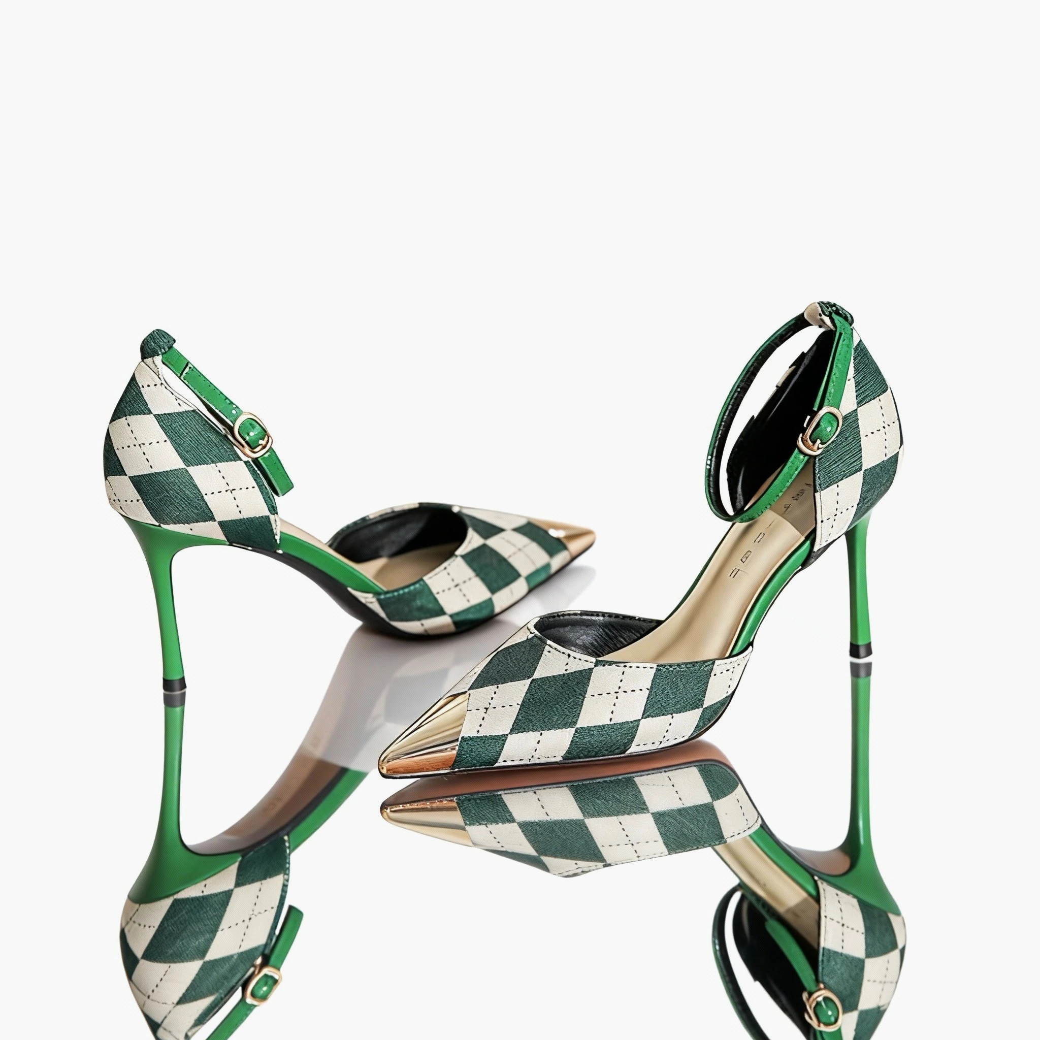 

Женские туфли на высоком каблуке Bloomsteps из овчины с острым носком, туфли на шпильке, новый стиль 2025, металлические цветные блоки, один ремешок, открытый носок S