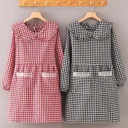 New Home Kitchen Apron Long-sleeved Smock Adult Female Clothing Fashion Simple Western Style Cooking Apron Overalls