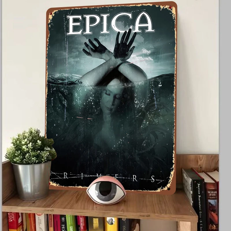 EPICA Rivers Album Art Metal Wall Decor Gothic Music Poster Print for Home Bar Decoration