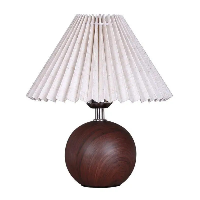 

Nordic style, ceramic pleated table lamp, girl bedside lamp, retro feeling