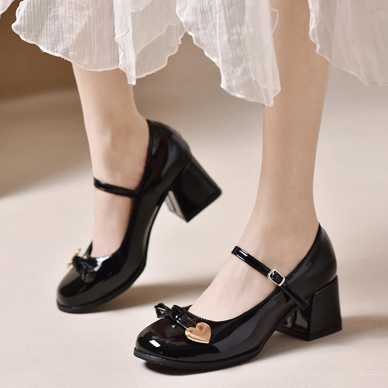 2023 Fashion Shoes for Women Mary Janes Women\'s High Heels Summer Dress Pumps Women Metal Decoration Buckle Strap Female Shoes