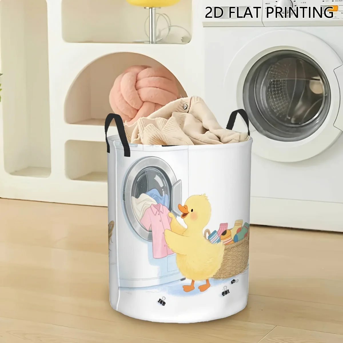 

Laundry Basket Featuring a Duck Design, Perfect for Storing Laundry Clothes And Gifts. Ideal for Use in Homes Dorms Kitchens