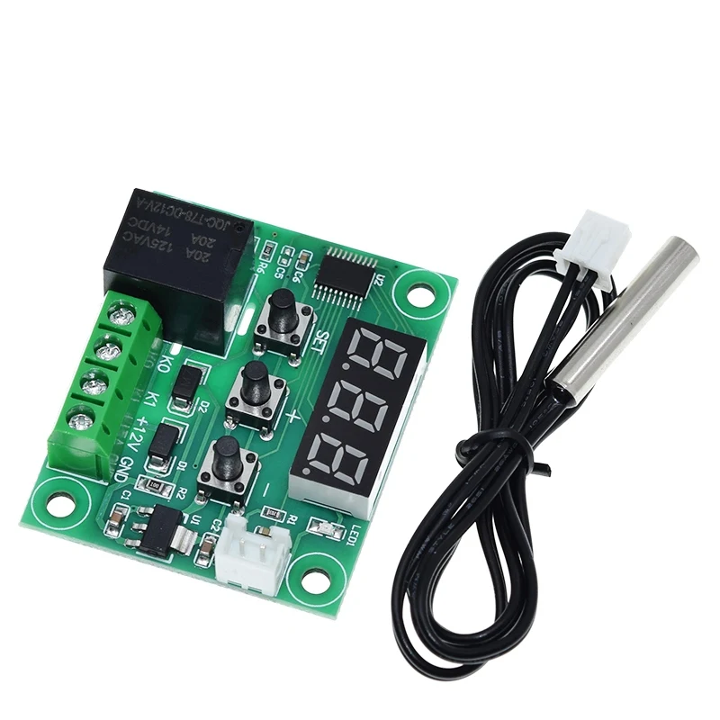 TZT W1209 Blue/Red light DC 12V heat cool temp thermostat temperature control switch temperature controller thermometer thermo image 3