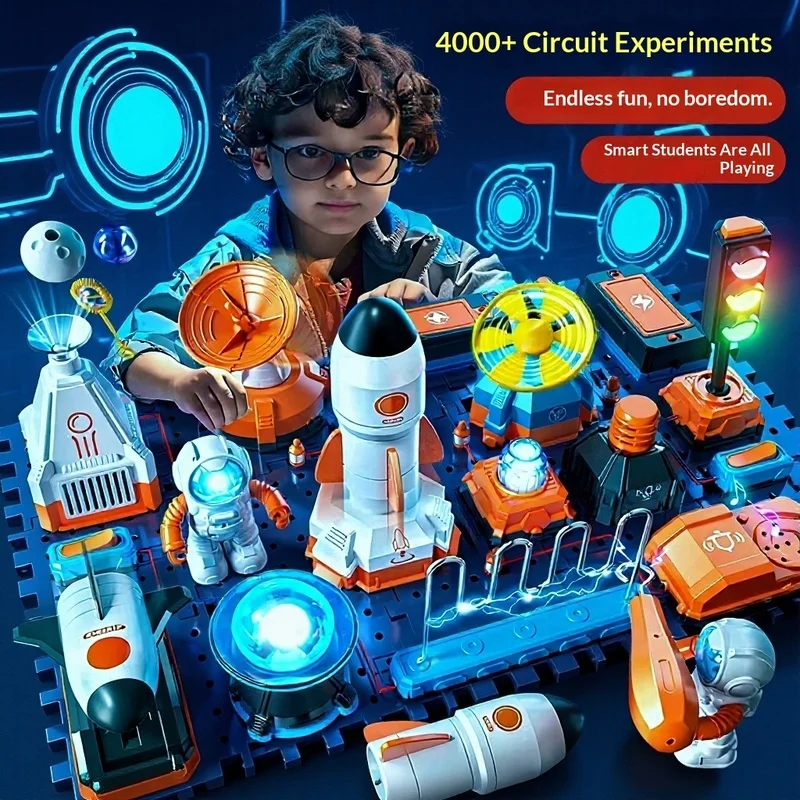 

Электронный конструктор Xueyouma STEM: 1000 схем, научные эксперименты, развивающая электрическая игрушка для детей 8-12 лет