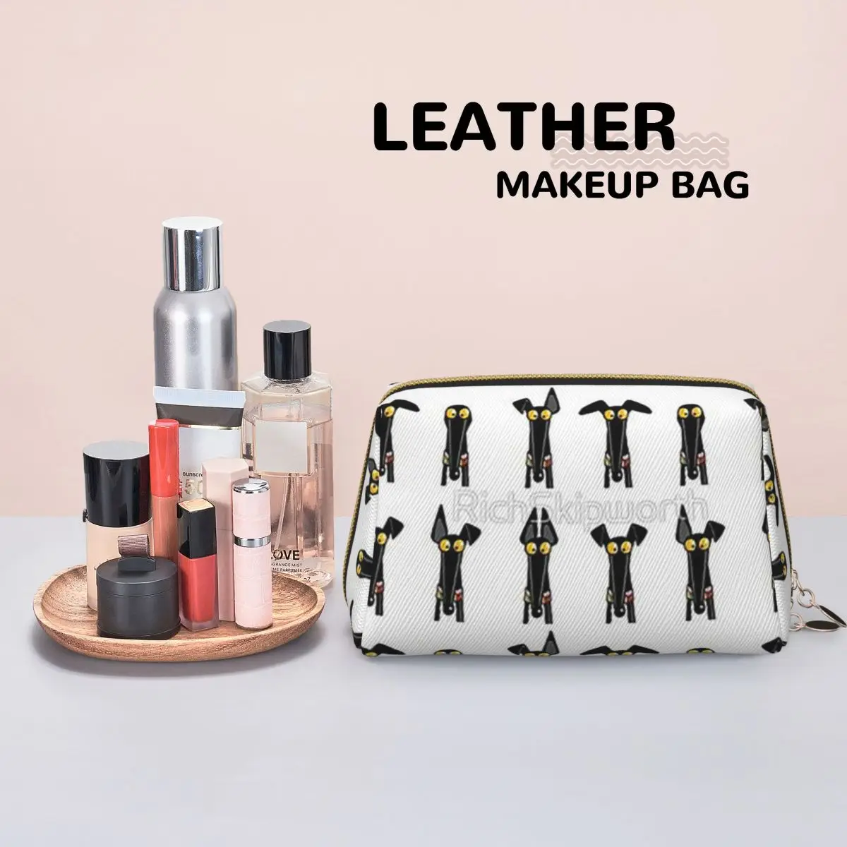 Greyhound Semaphore Whippet Sighthound Dog Women Cosmetic Bags Travel Makeup Organizer Pouch Toiletry Storage Dopp Kit Case