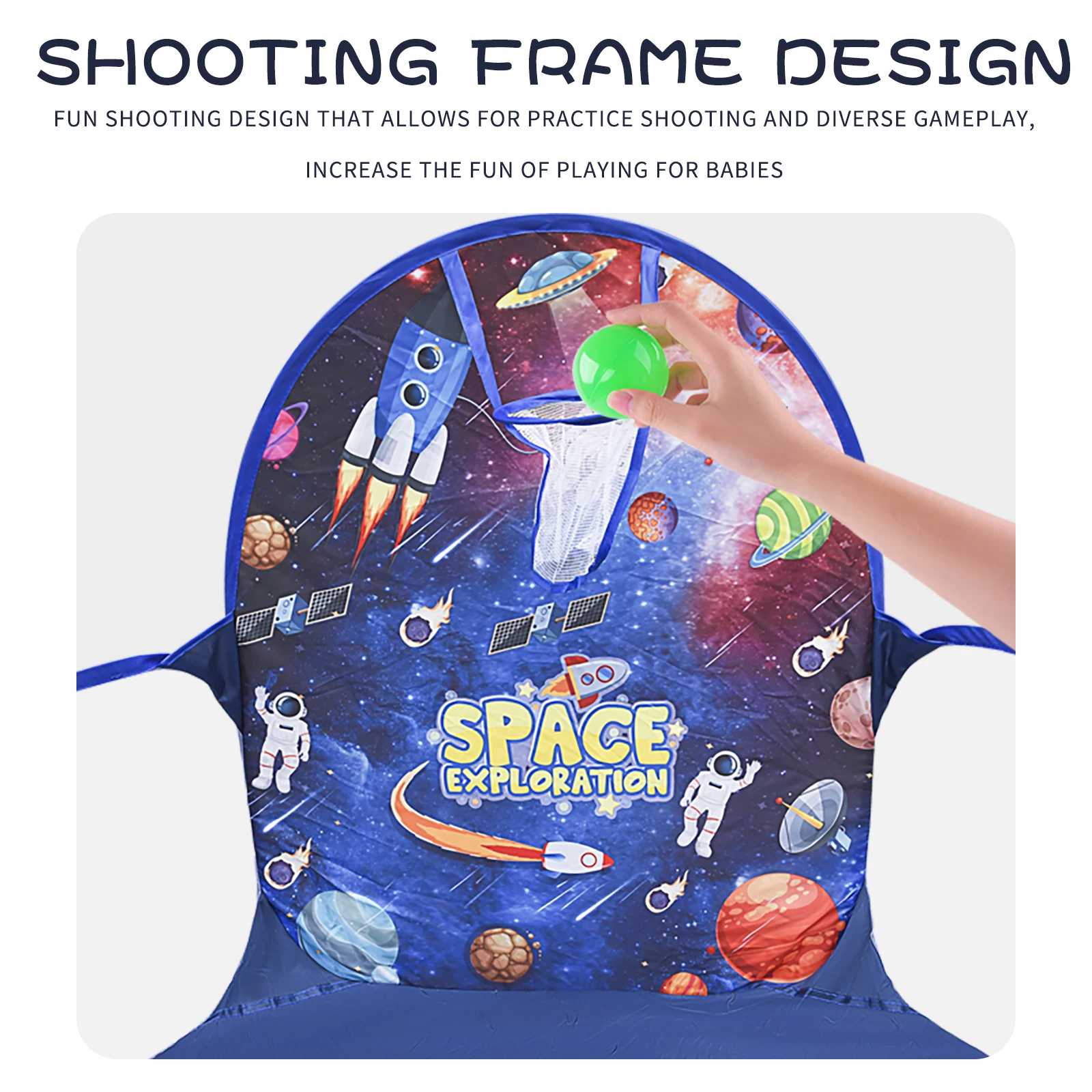 Padrão de céu estrelado infantil, tiro em Marte, piscina de bolas oceânicas, interior e exterior, dobrável, conveniente para transportar