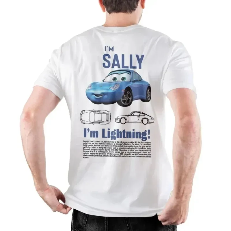 Men Sally I\'m Lightning Cars T Shirts Mcqueen Cotton Clothing Creative Short Sleeve Round Collar Tee O Neck Oversize Streetwear