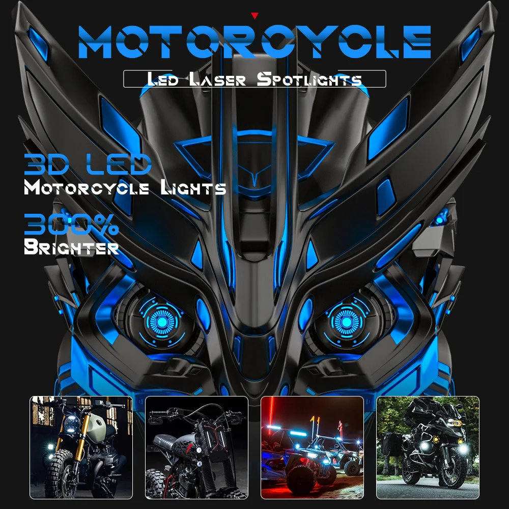 

Motorcycle High-power Spotlight LED Dual Color External Spotlight Far And Near Off-road Vehicle Modification Motorcycle Headligh