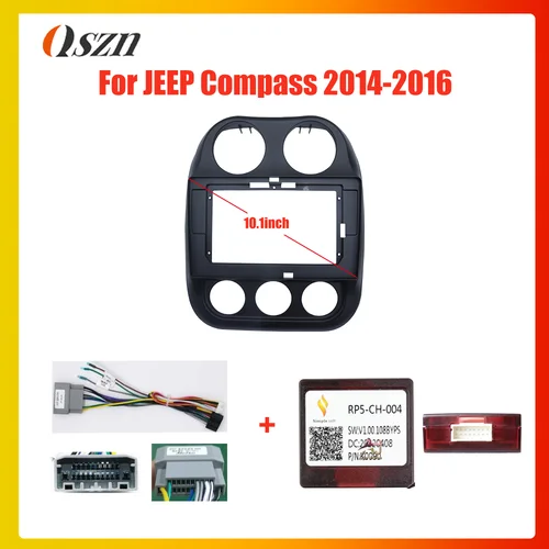 Imagen 2 del producto Marco de radio para coche de 10,1 pulgadas, Fascia para Jeep Compass 2014-2016, Panel de DVD Canbus, Kit de montaje para tablero, instalación estéreo de 2 Din