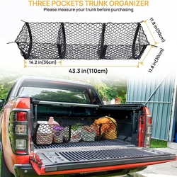 Cargo Net Trunk Bed Organizer Mesh Storage Net Truck Accessories Bed Grocery Holder for SUV Car Toyota Pickup Truck Bed