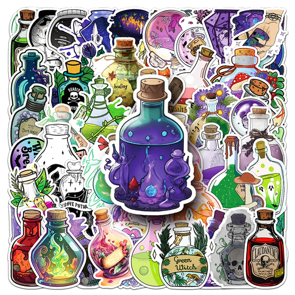 

10/30/50Pcs Vintage Gothic Magic Potion Bottle Graffiti Stickers Aesthetic Vinyl Decals Laptop Phone Notebook Decoration Sticker