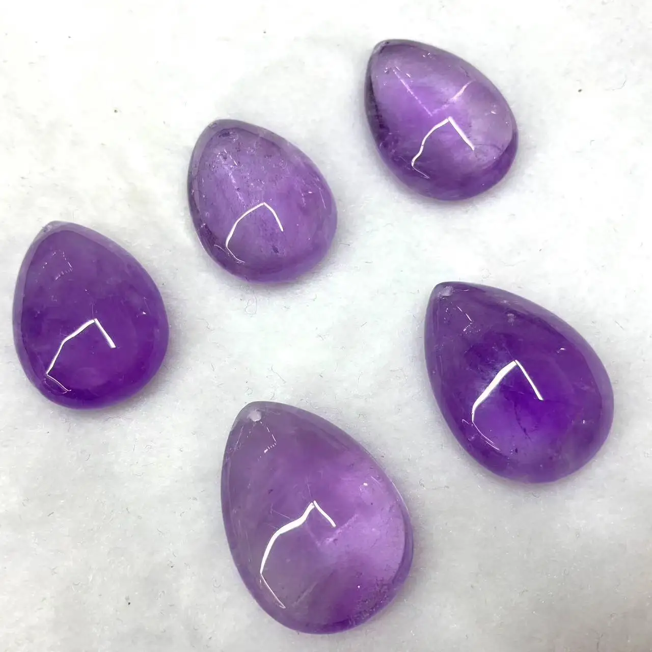 Natural Amethyst Necklace for Women  Drop Shape Pendant Rope Necklace Gift Jewelry Whoesale