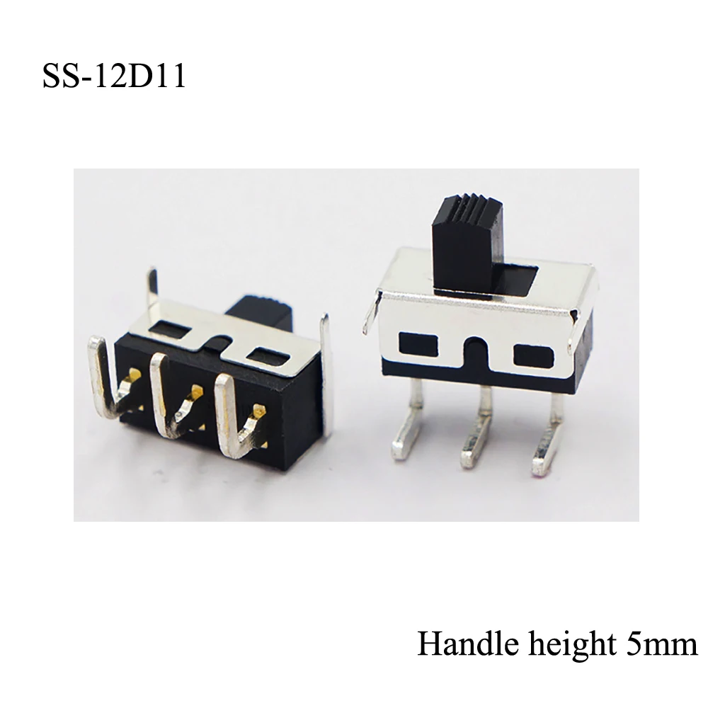 10PCS Toggle Switch Single and Double-Row Slide Switch Micro-power Direct-inserted Horizontal Sliding Second Gear Third/Second